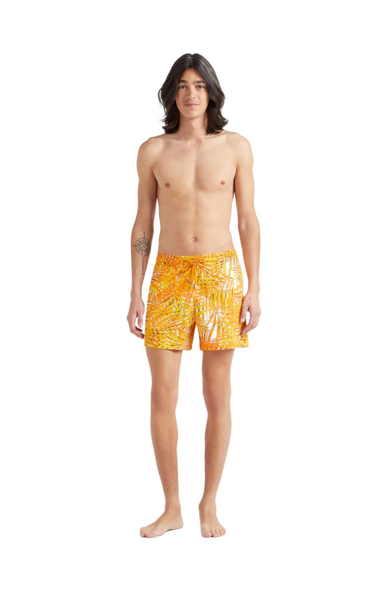 Vilebrequin Men's Palm Leaves Stretch Swim Shorts, Main, color, Mangue