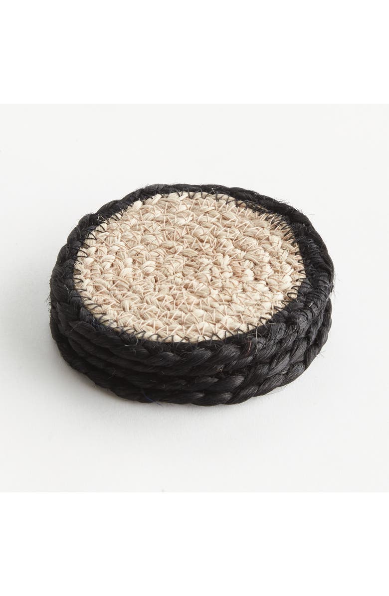 Napa Home & Garden Jute Coaster Set, Alternate, color, Black