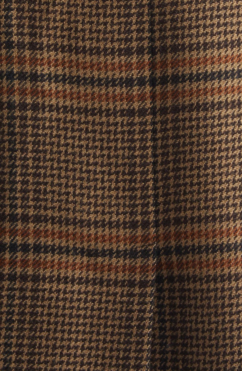 Saint Laurent Prince of Wales Wool Trench Coat, Alternate, color, Marron/ Beige/ Roux