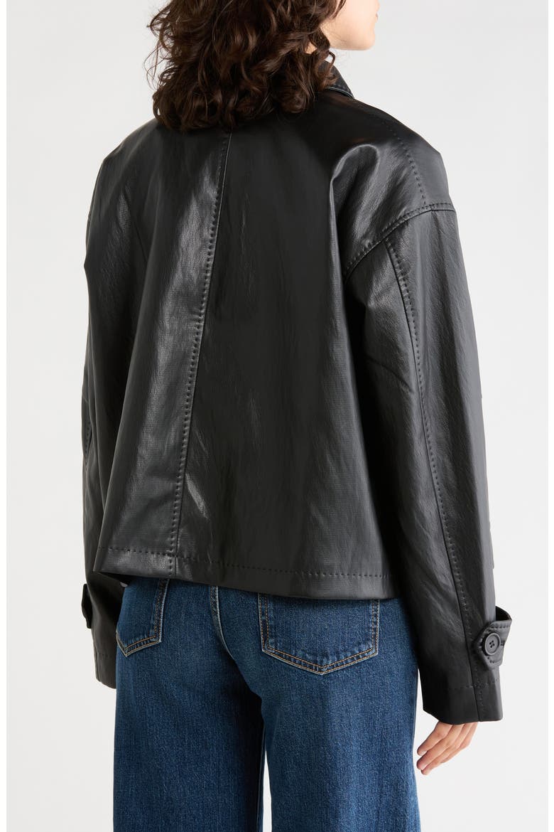 Faux Leather Crop Jacket, Alternate, color, BLACK
