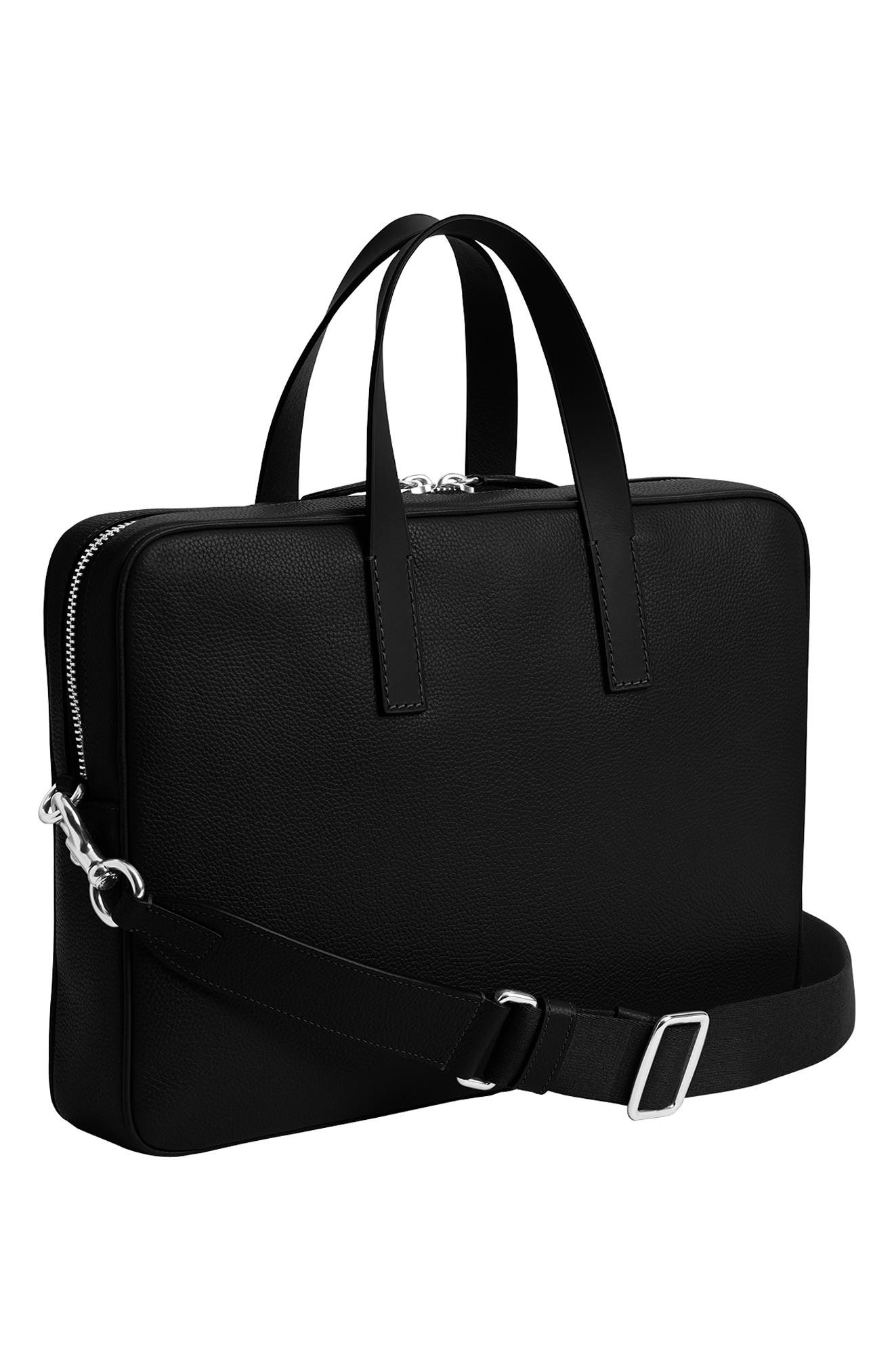 COACH Carlyle Leather Briefcase, Alternate, color, Black