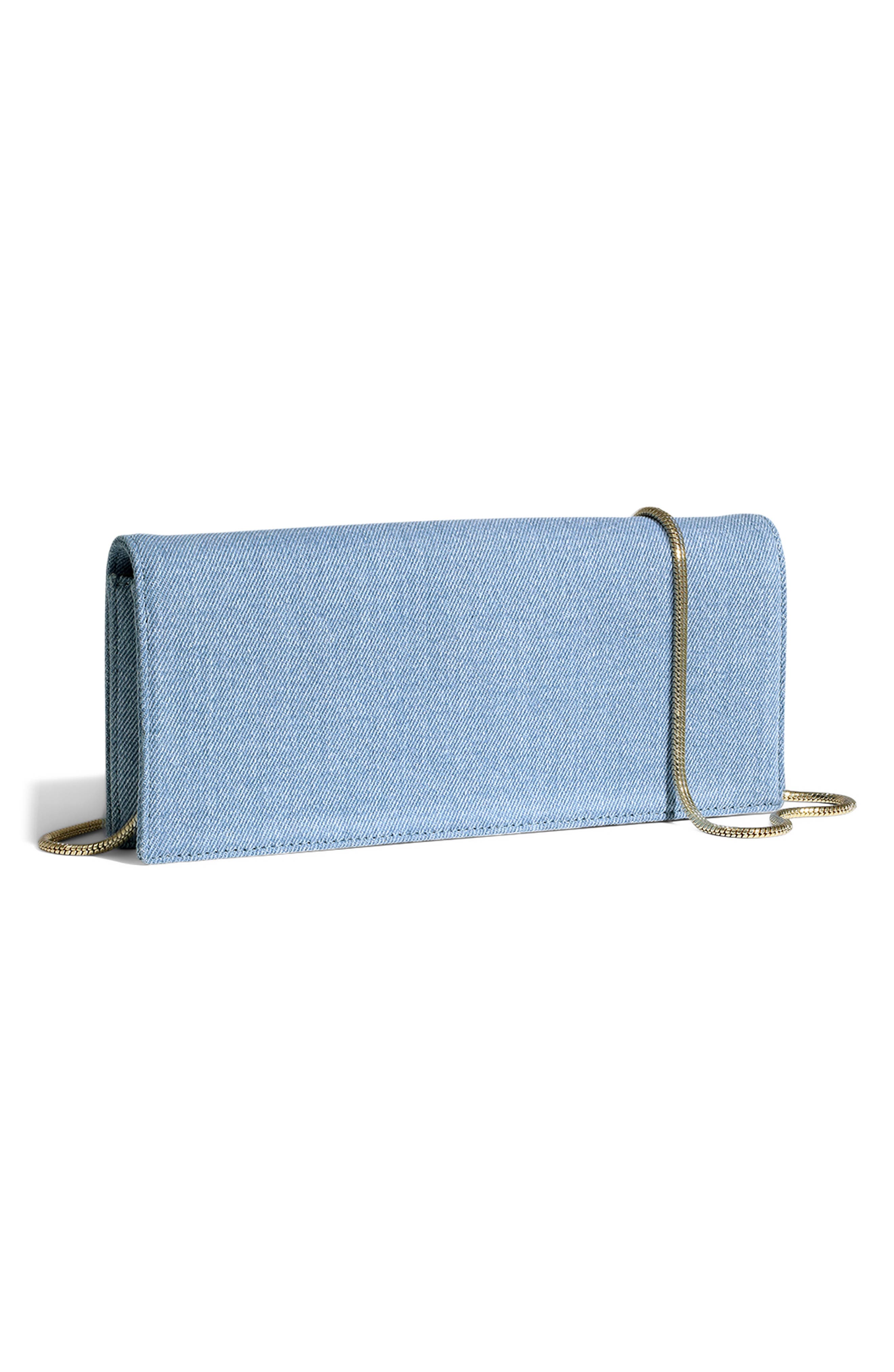 Alexis Bittar TWST GD HNDL CLTCH, Alternate, color, Chambray