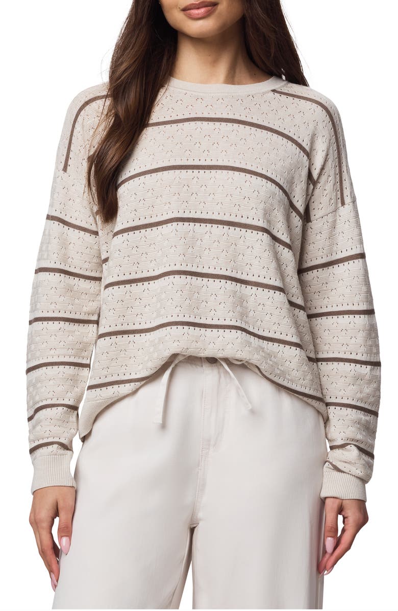 Splendid Georgie Pointelle Sweater, Main, color, Pale Oak/ Cedar Brown