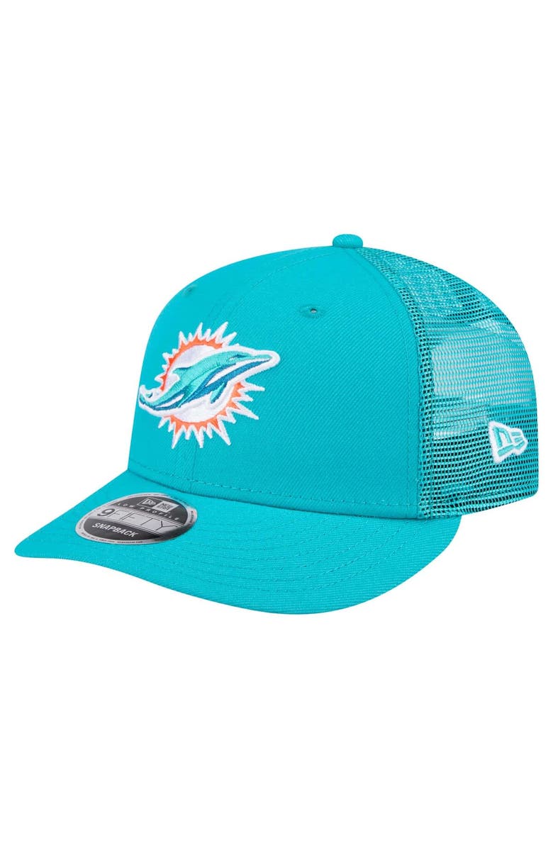 New Era Men's New Era  Aqua Miami Dolphins Low Profile 9FIFTY Snapback Hat, Main, color, 