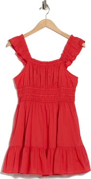 Abound Ruffle Strap Tiered Cotton Minidress