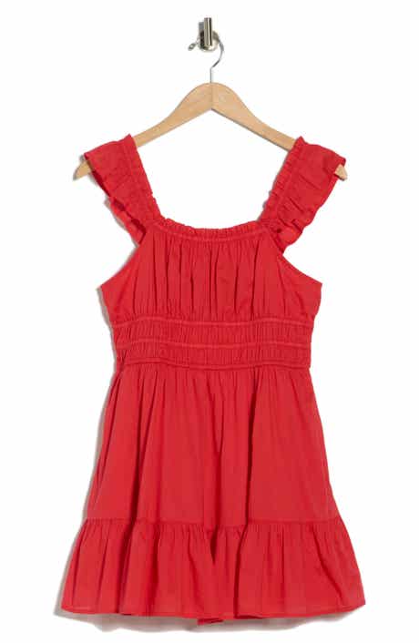 Abound Ruffle Strap Tiered Cotton Minidress
