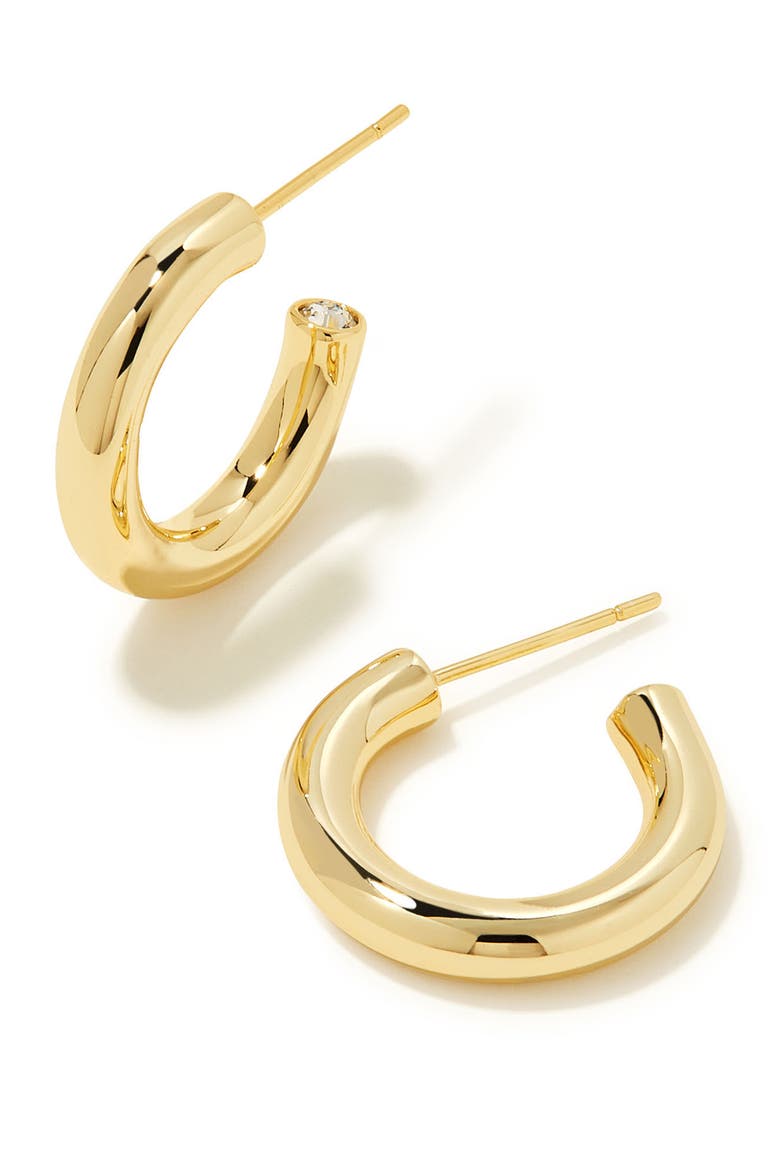 Colette Huggie Hoop Earrings, Main, color, GOLD