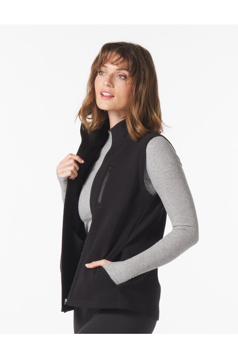 Women's Scuba Knit Vest, Alternate, color, Black