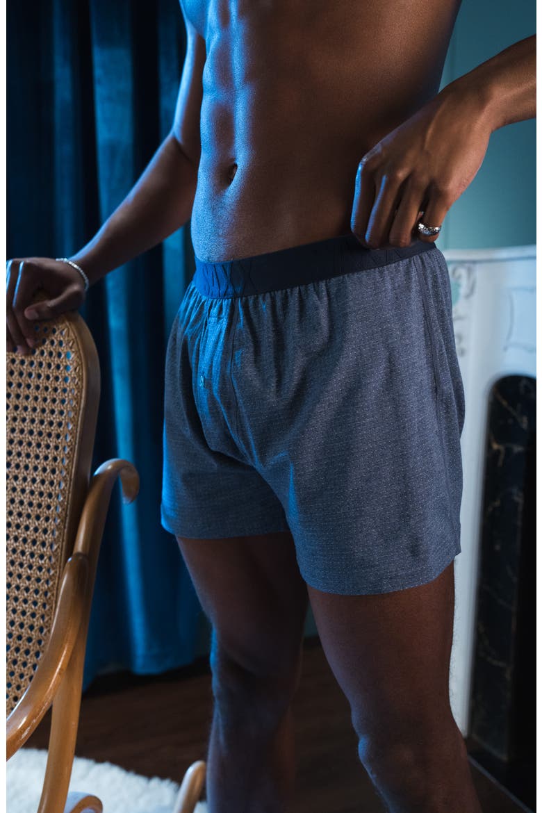 DropTemp® Cooling Cotton Boxer Shorts, Alternate, color, DARK DENIM HEATHER