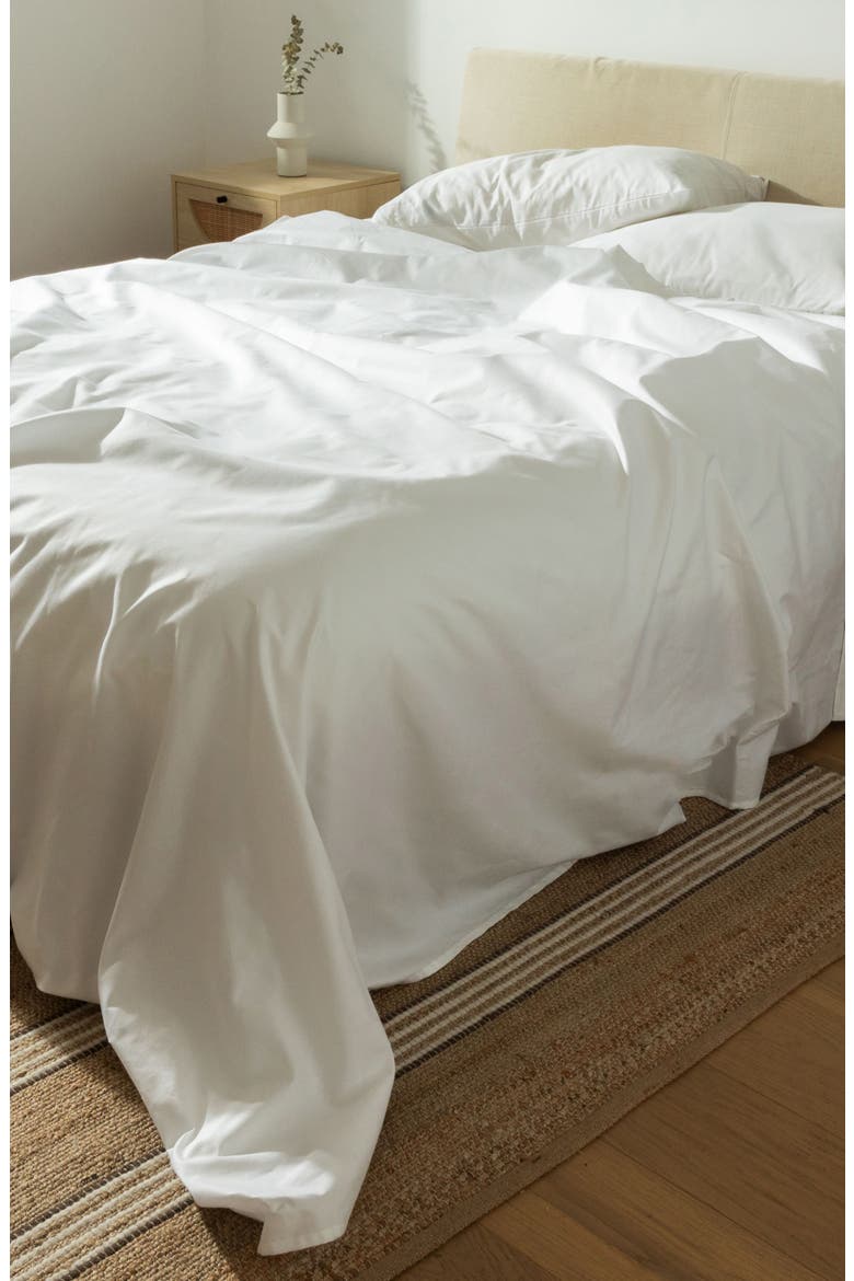 400 Thread Count Organic Cotton Percale Sheet Set, Alternate, color, SNOW