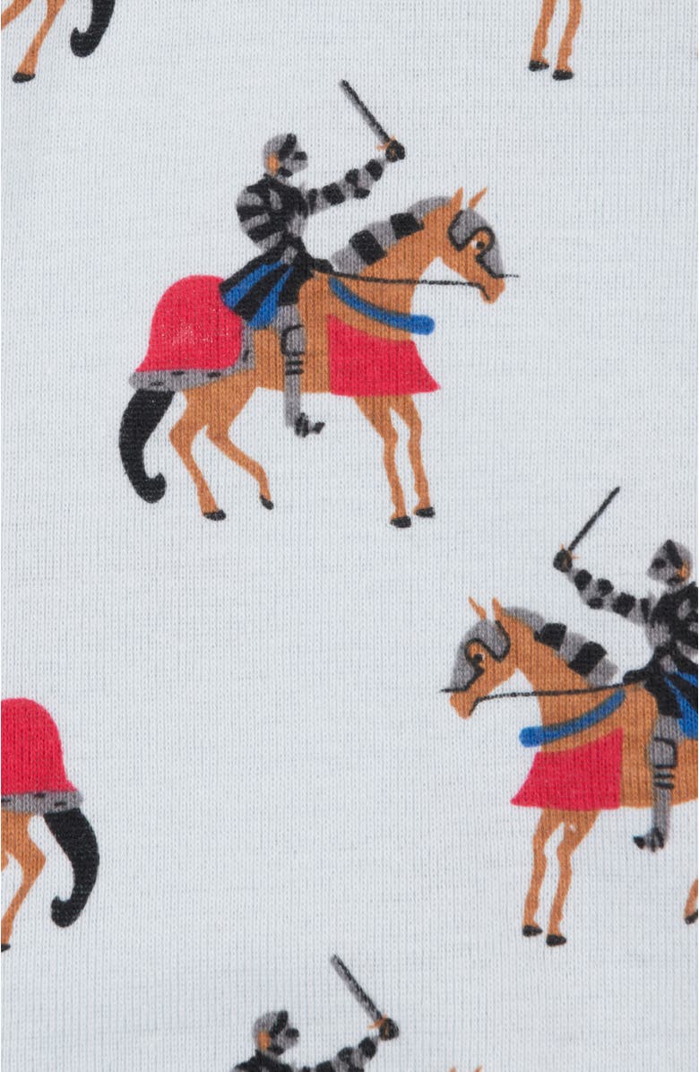 Leveret Footed Printed Cotton Pajamas, Animal, Holiday & Fun Prints, Alternate, color, Knights