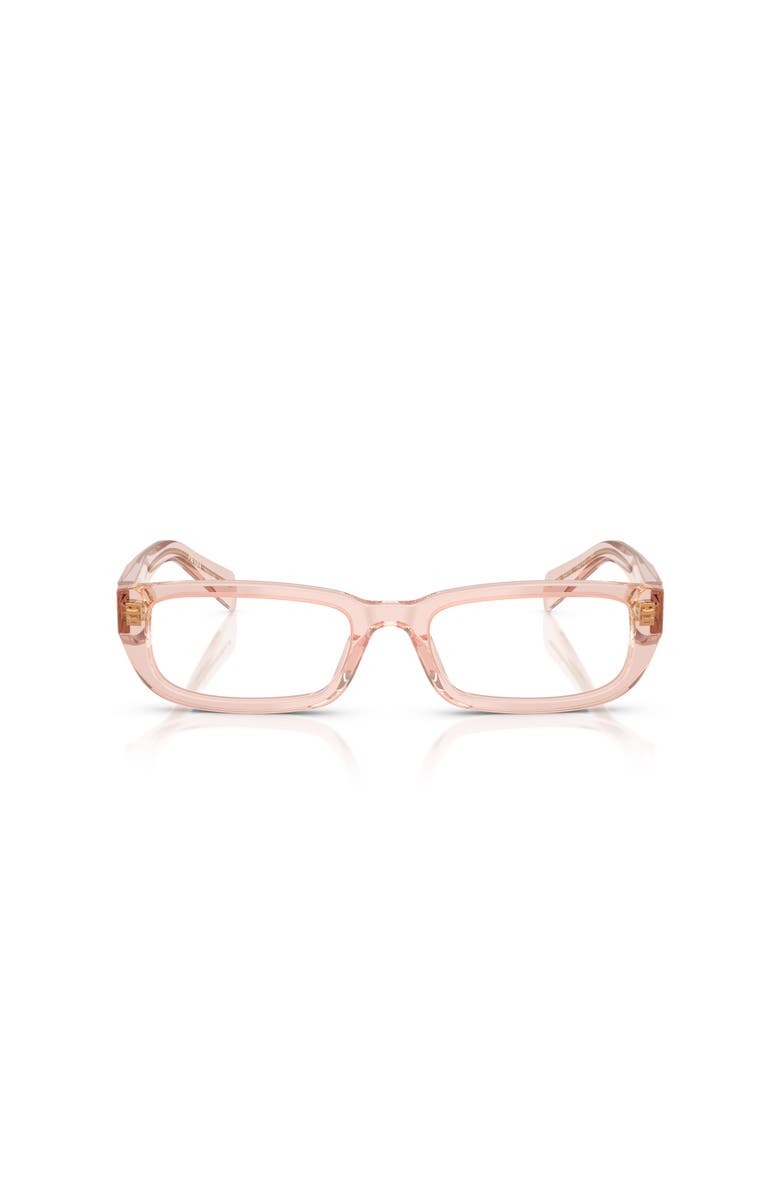 Prada 52mm Rectangle optical glasses, Alternate, color, Pink