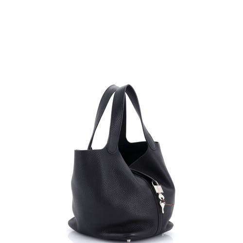 Pre-owned Hermes Hermes Picotin Lock Bag Clemence Mm In Black