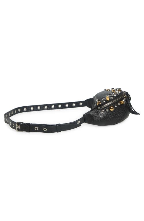 Valentino Garavani Nellcôte Grainy Leather Belt Bag In Black