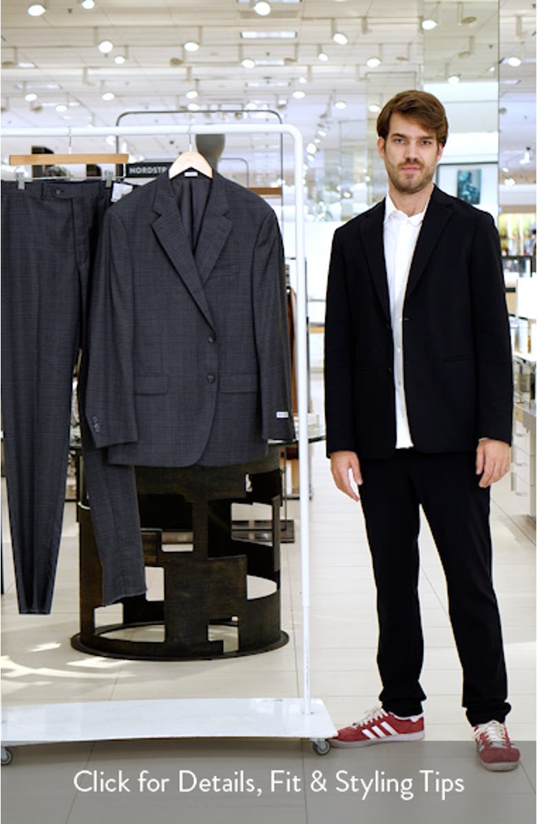 Flynn Classic Fit Plaid Wool Suit, sales video thumbnail