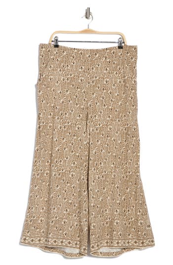 Max Studio Print Crop Wide Leg Pants