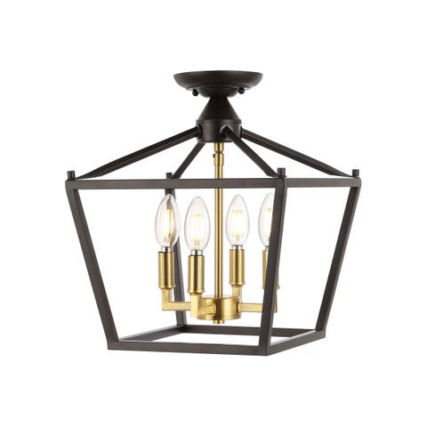 Plains 4-Light Iron Modern Farmhouse LED Flush Mount
