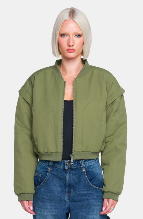 YOKON Crop Bomber Jacket