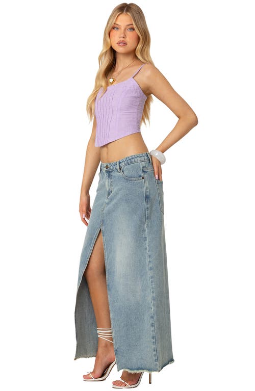 Edikted Elowen Eyelet Lace-up Corset Camisole In Purple