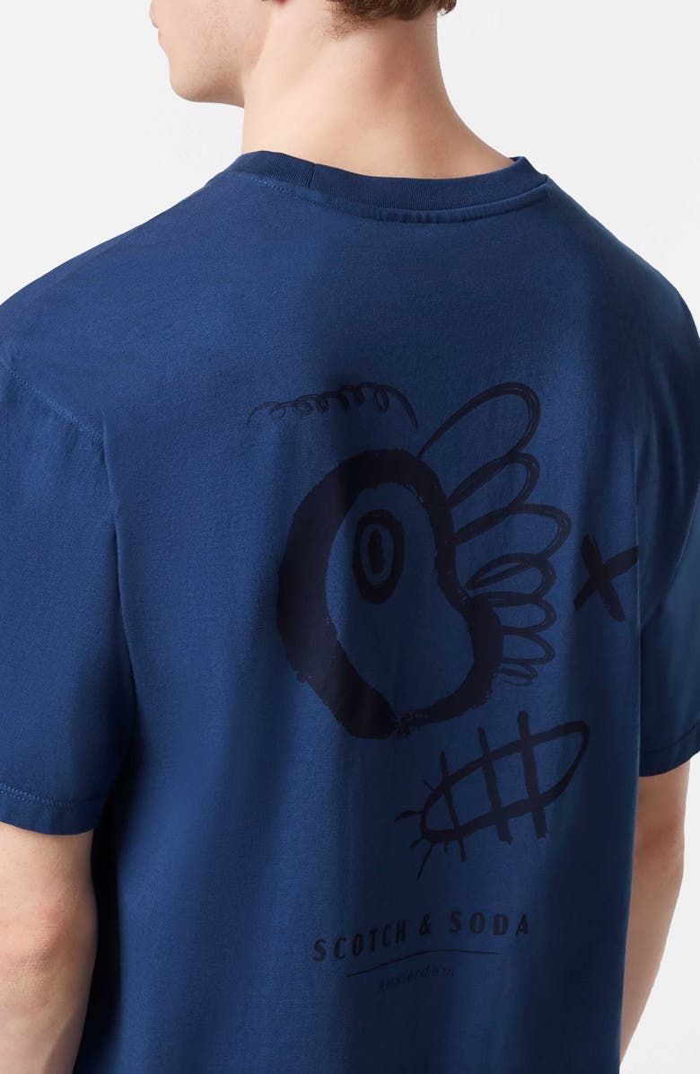 Scotch & Soda Regular Fit Logo Graphic T-Shirt, Alternate, color, Atlantic Blue