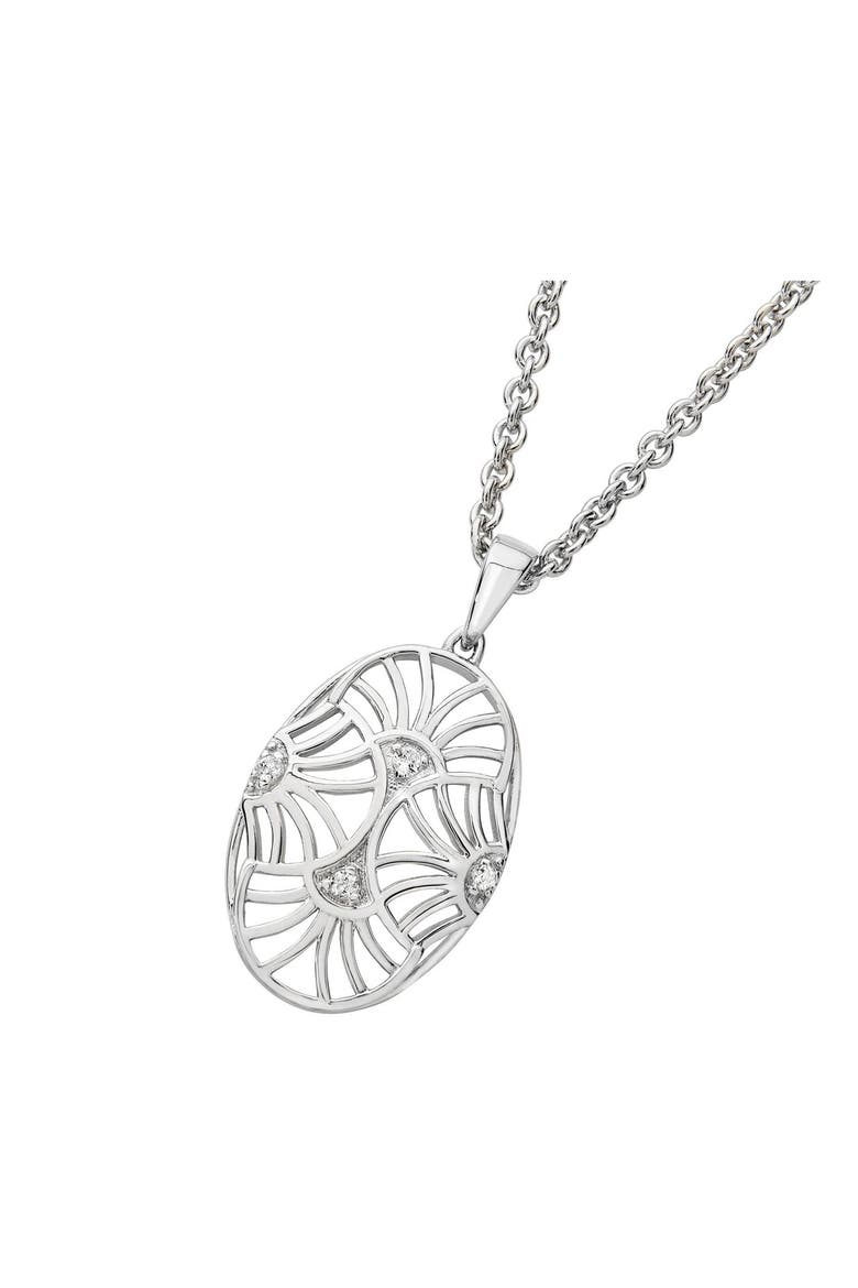 Art Deco Oval Pendant, Main, color, Sterling Silver