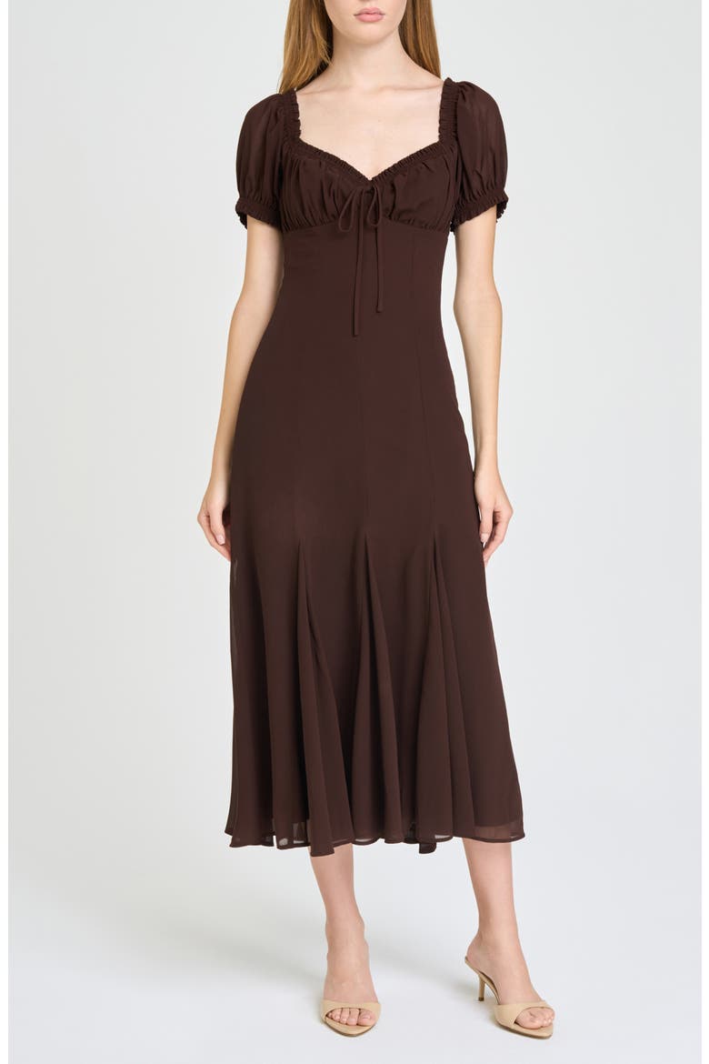Natalie Midi Dress, Main, color, CHOCOLATE