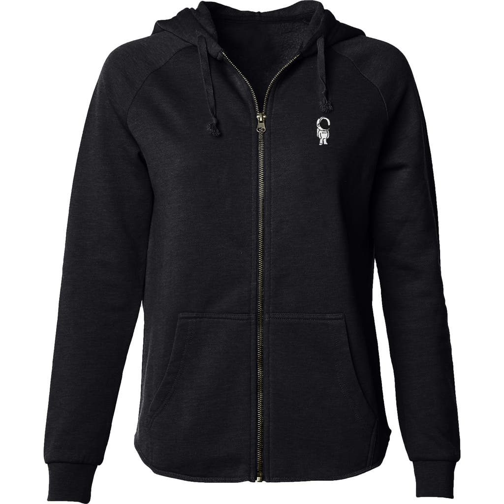 Dalix Astronaut Zip Fleece Hoodie In Black