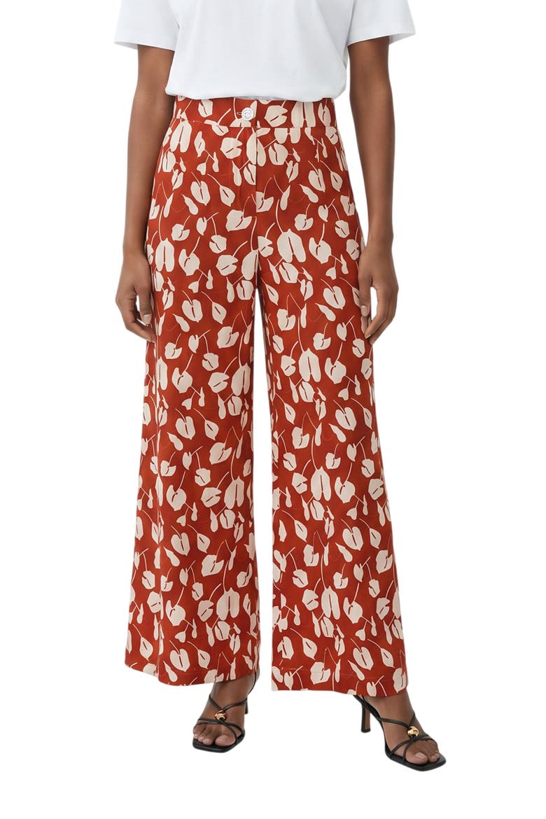Michelle Print Wide Leg Pants, Main, color, BEIGE BRAVE FLORA