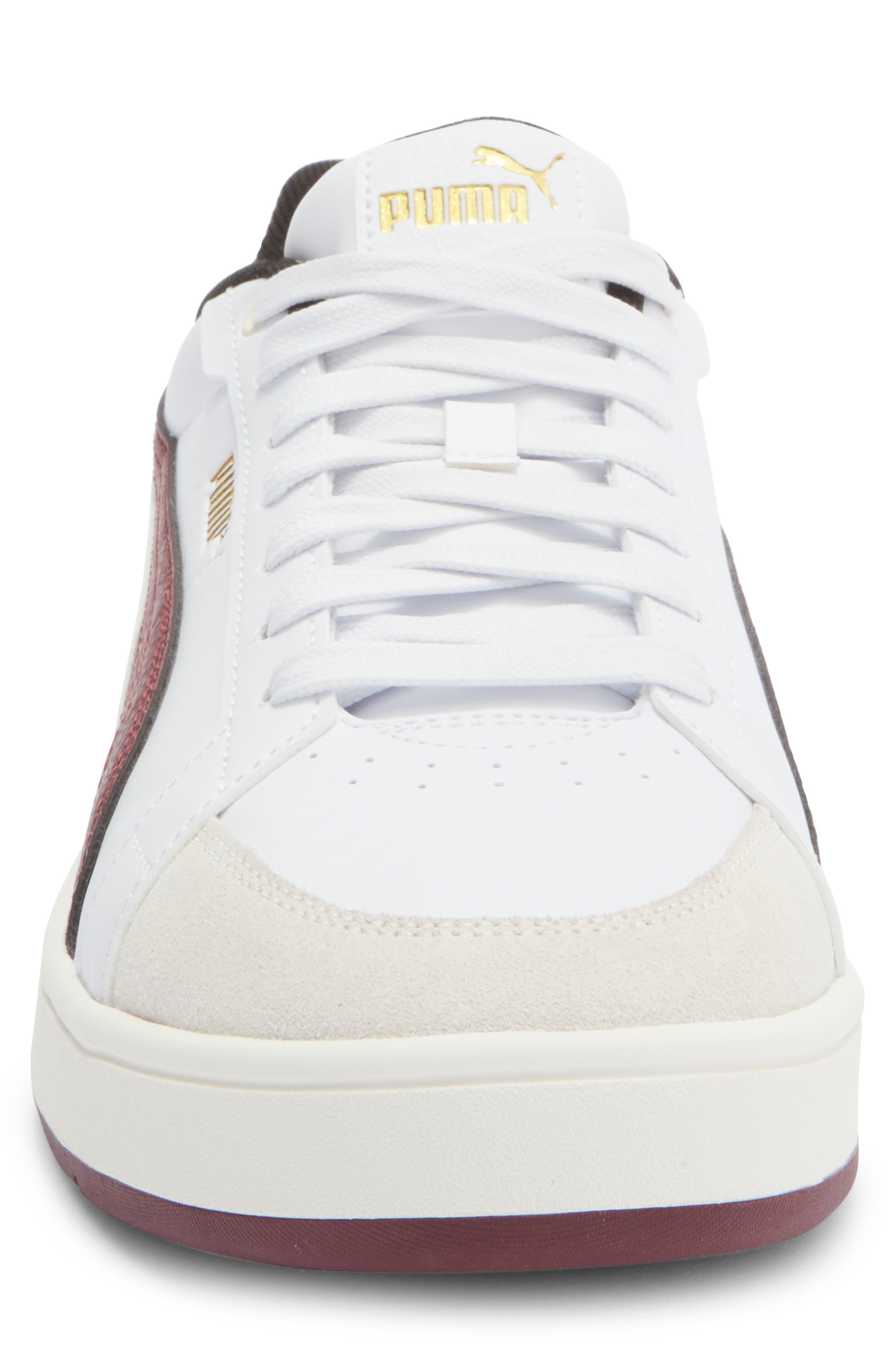 PUMA Court Classico Sport Sneaker, Alternate, color, Puma White/ Ruby Shimmer/ Gold
