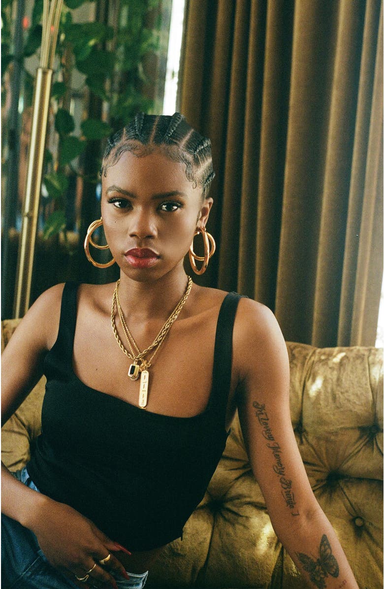 Sucré Couture The Legacy Cartouche x The Vic Styles Necklace, Alternate, color, Gold