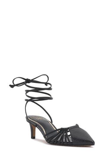 Vince Camuto Kota Ankle Wrap Pointed Toe Pump In Black