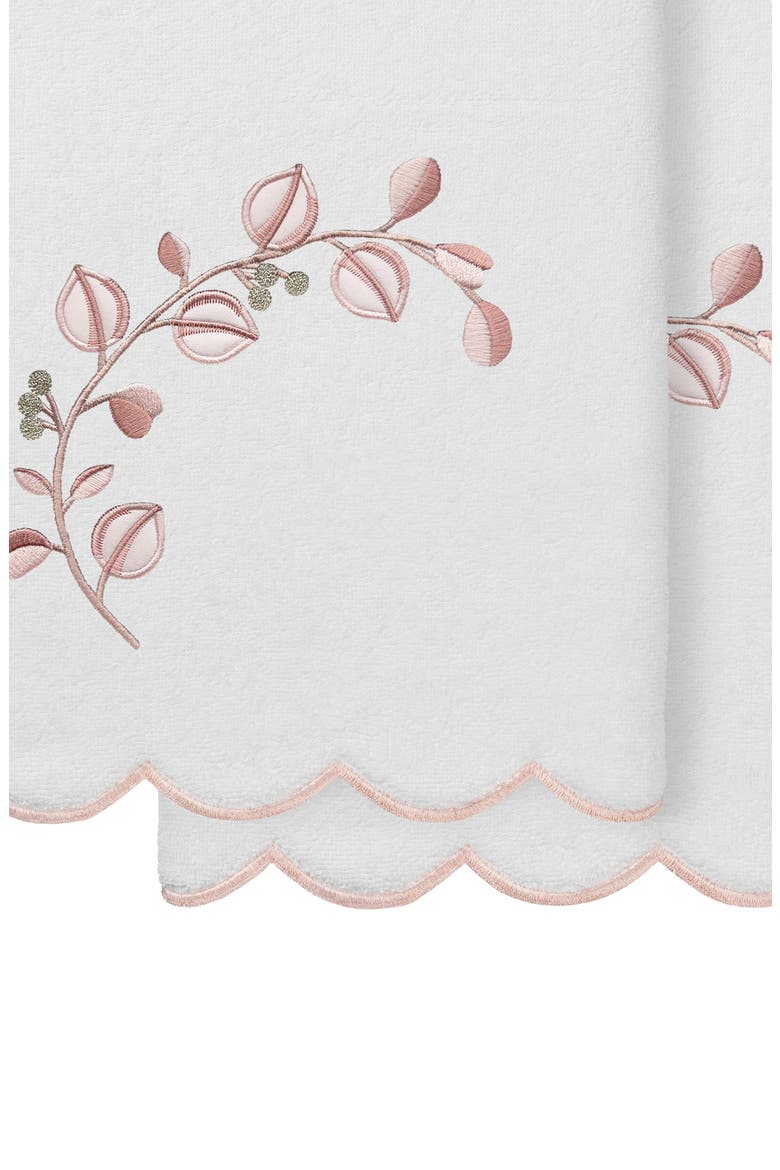 2-Piece Wild Branch Turkish Cotton Bath Towel Set, Alternate, color, WHITE/ PINK