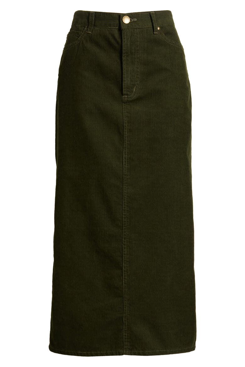The Column Finewale Corduroy Skirt, Alternate, color, WOODLAND GREEN