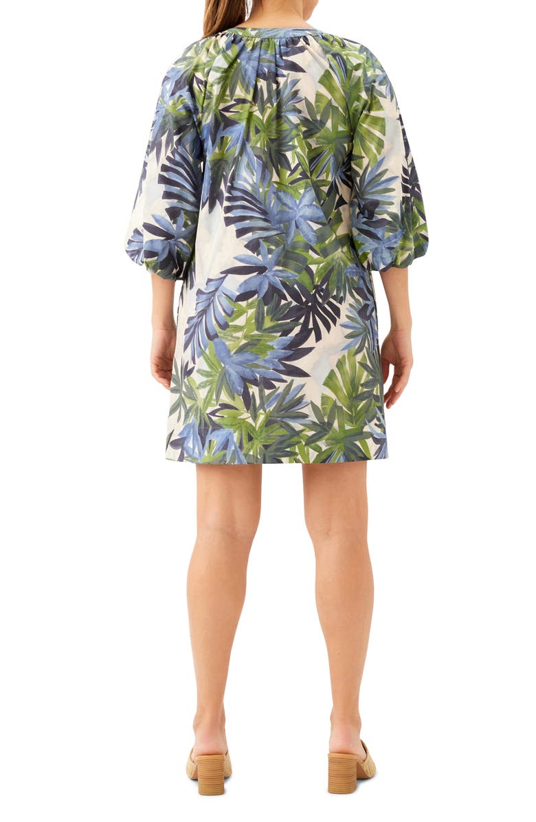 Karen Kane Puff Sleeve Cotton Peasant Minidress, Alternate, color, Print