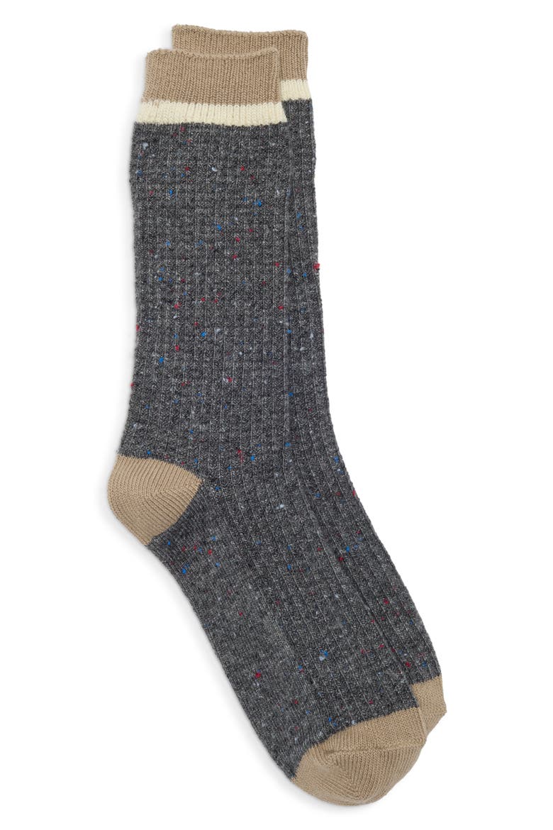 Cozy Waffle Socks, Main, color, CHARCOAL HEATHER