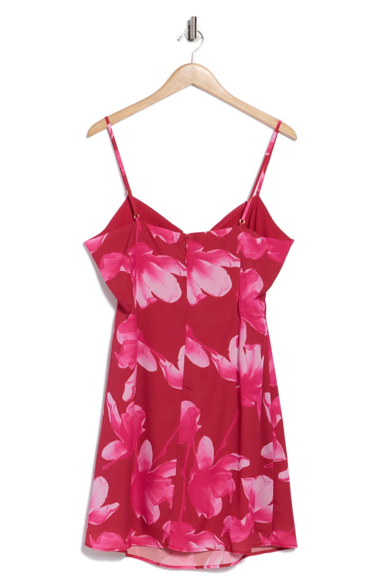 Hutch Pleated Neck Babydoll Minidress, Alternate, color, Hot Pink