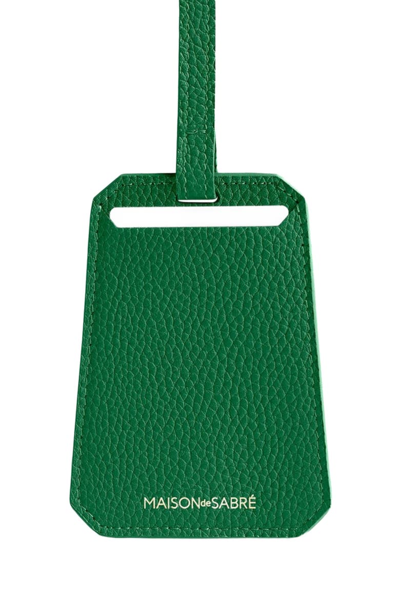 Leather Luggage Tag, Alternate, color, Emerald Green