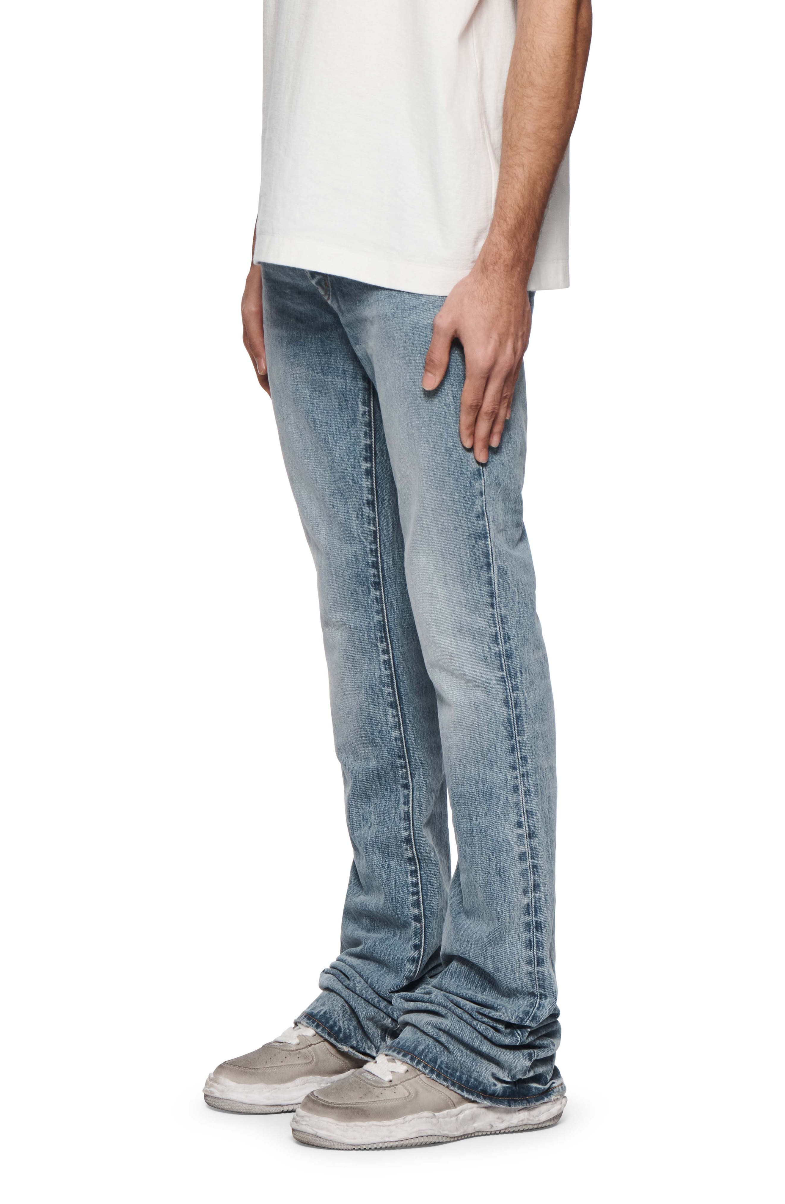 PURPLE BRAND Super Stack Distressed Baggy Flare Jean (Men) | Nordstromrack