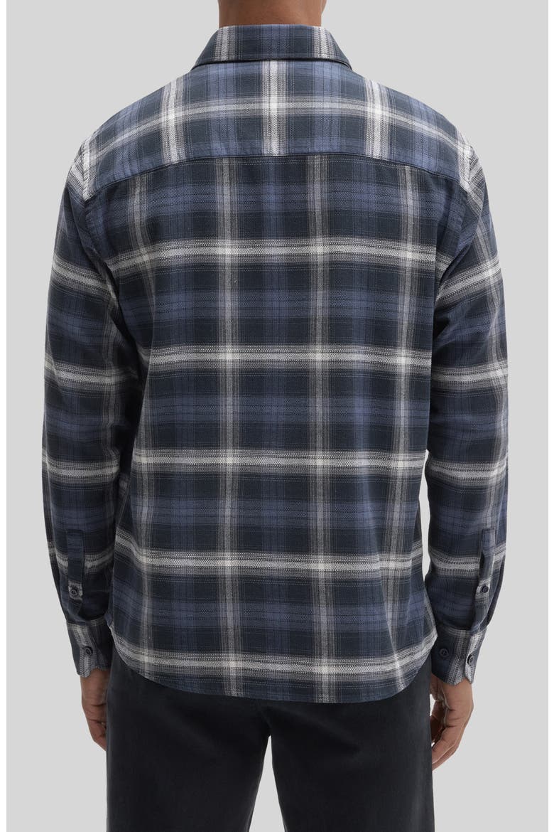 Bates Plaid Button Up Shirt, Alternate, color, DARK INDIGO