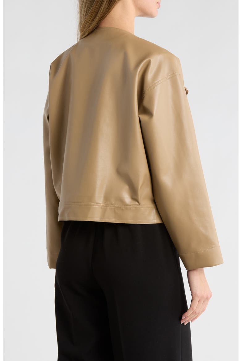 Fara Faux Leather Jacket, Alternate, color, TAN
