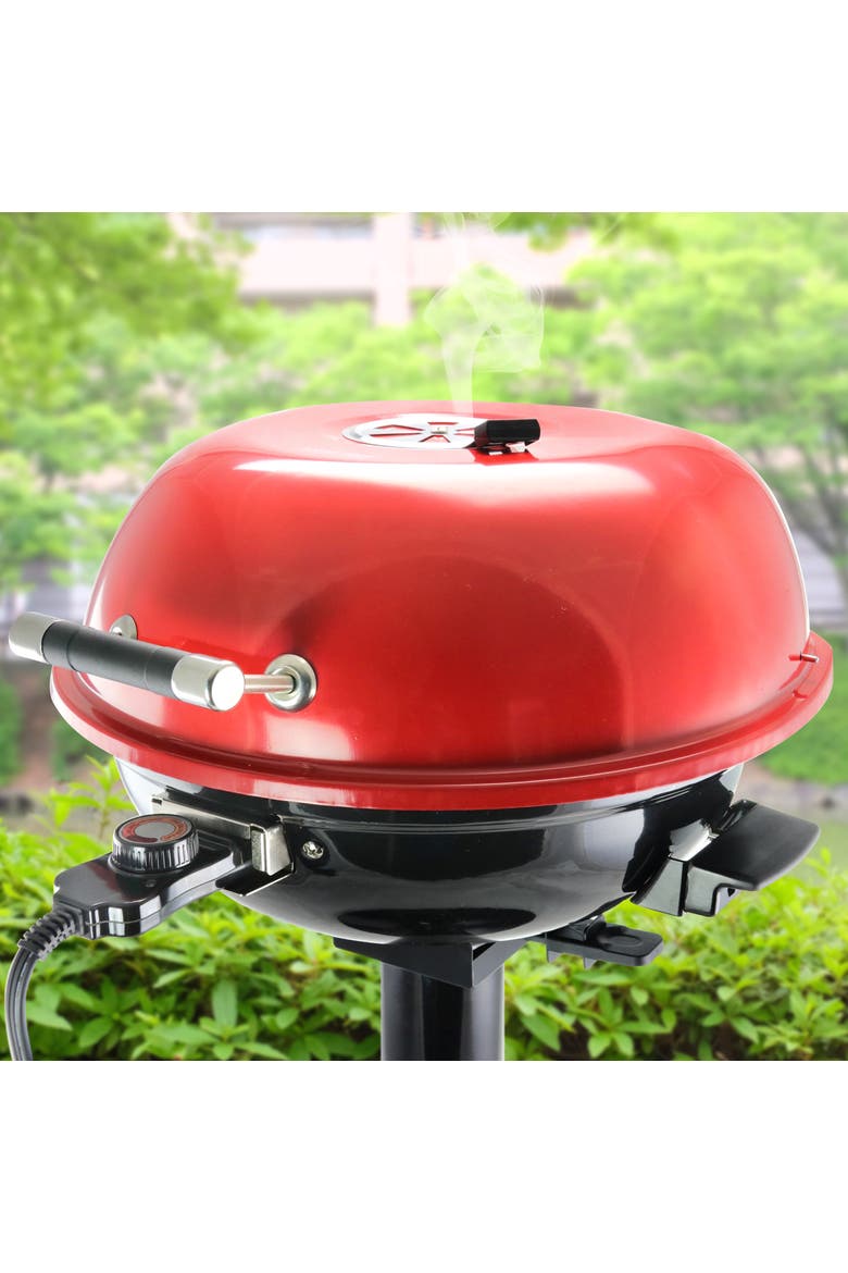 15in Electric Barbecue Grill, Alternate, color, Red