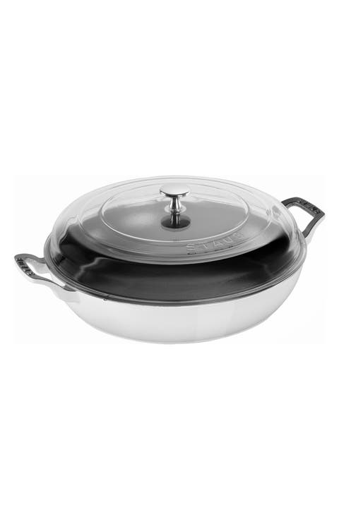 3.5 Quart Enameled Cast Iron Braiser with Glass Lid