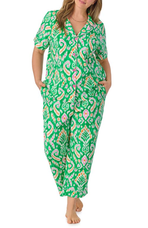 Bedhead Pajamas Print Stretch Organic Cotton Jersey Crop Pajamas In Beverly Ikat
