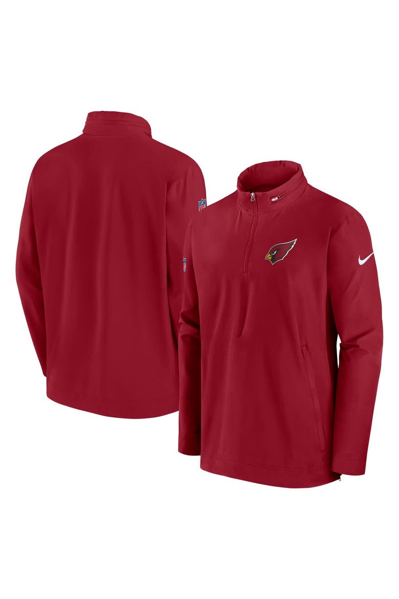 Men's Nike Cardinal Arizona Cardinals Sideline Coach Half-Zip Jacket, Main, color, Cardinal