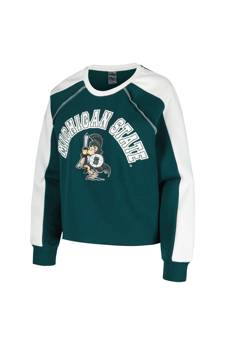 GAMEDAY COUTURE Women's Gameday Couture Green Michigan State Spartans Blindside Raglan Cropped Pullover Sweatshirt, Alternate, color, Green