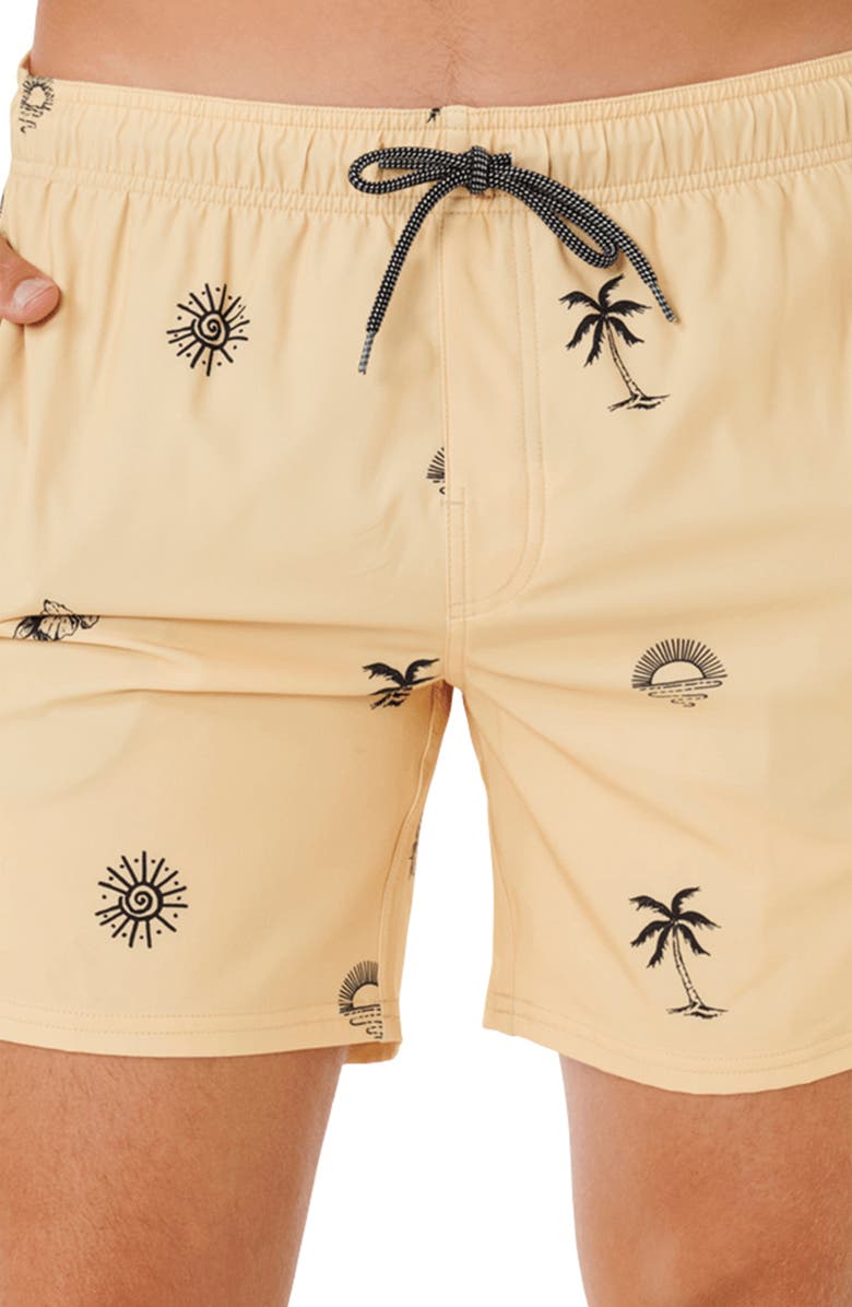 Rip Curl Sessions Volley Swim Trunks, Alternate, color, Straw