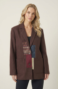 Modenaire Patchwork Detail Notched Lapel Blazer