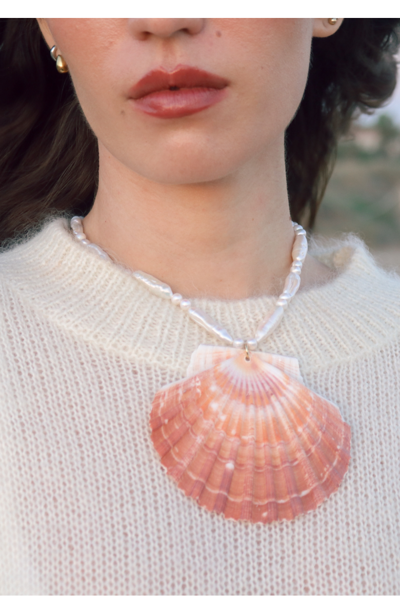 sccollection Calico Necklace, Alternate, color, Orange And Pearl