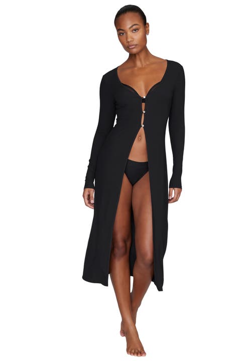 Cuup The Long Button Cardigan In Black