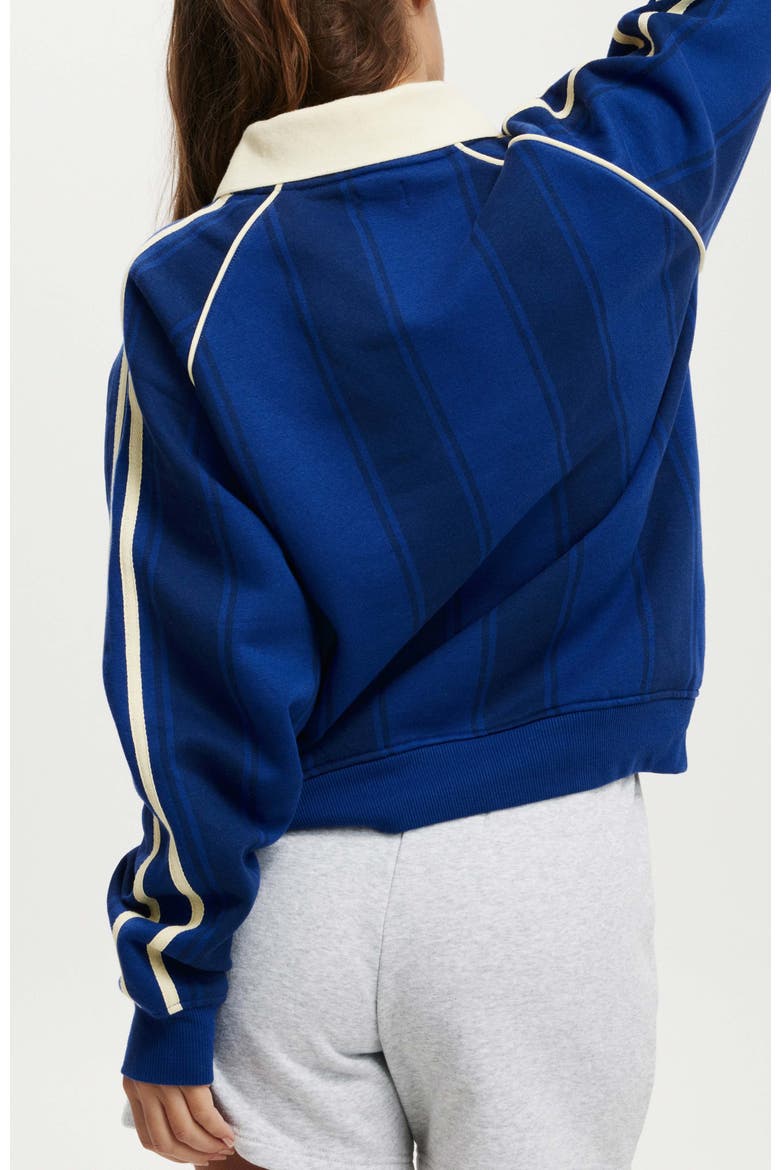 Sporty Polo Sweatshirt, Alternate, color, New York Marine Blue Lemon